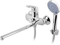 Смеситель для ванны (Lt) D35, серия Daisy хром, a-five (На стену, L - излив длина 353 мм, поворотный. Лейка и