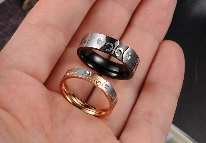 Парные кольца для влюбленных "Неразлучная пара 107" с гравировкой "Настоящая любовь" - фото 4 - id-p33139717