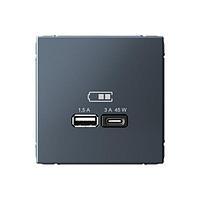 Высокоскоростная розетка USB А+С Systeme Electric (Schneider Electric), ArtGallery, грифель, GAL000729