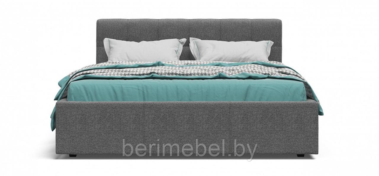 Кровать Белла рогожка Malmo серая + ПМ 160*200