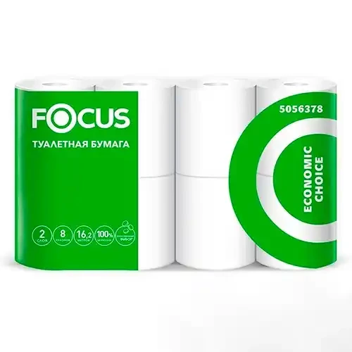 Туалетная бумага Focus Economic двухслойная белая 8 шт
