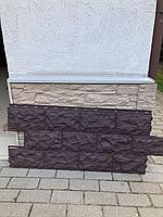 Фасадная панель FineBer Доломит темно-коричневый 1137х472