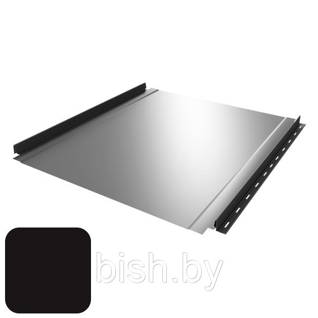 Кликфальц RoofArt ArtClick RA1 0,53мм GreenCoat Pural BT цинк 350 г/м² черный