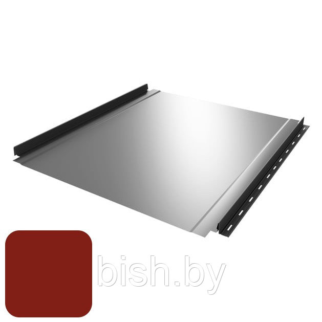 Кликфальц RoofArt ArtClick RA1 0,53мм GreenCoat Pural BT цинк 350 г/м² кирпичный красный