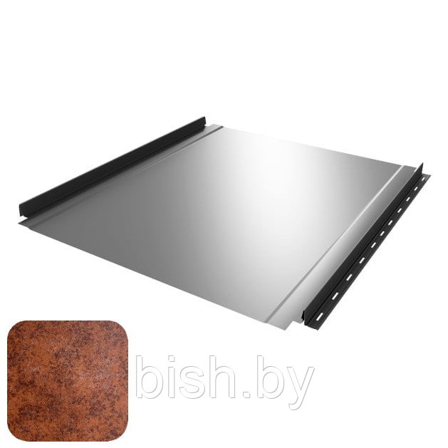 Кликфальц RoofArt ArtClick RA1 0,53мм GreenCoat Pural BT цинк 350 г/м² патинированная имитация ржавчины