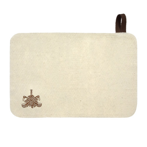 Коврик для бани Банные штучки белый с вышитым логотипом