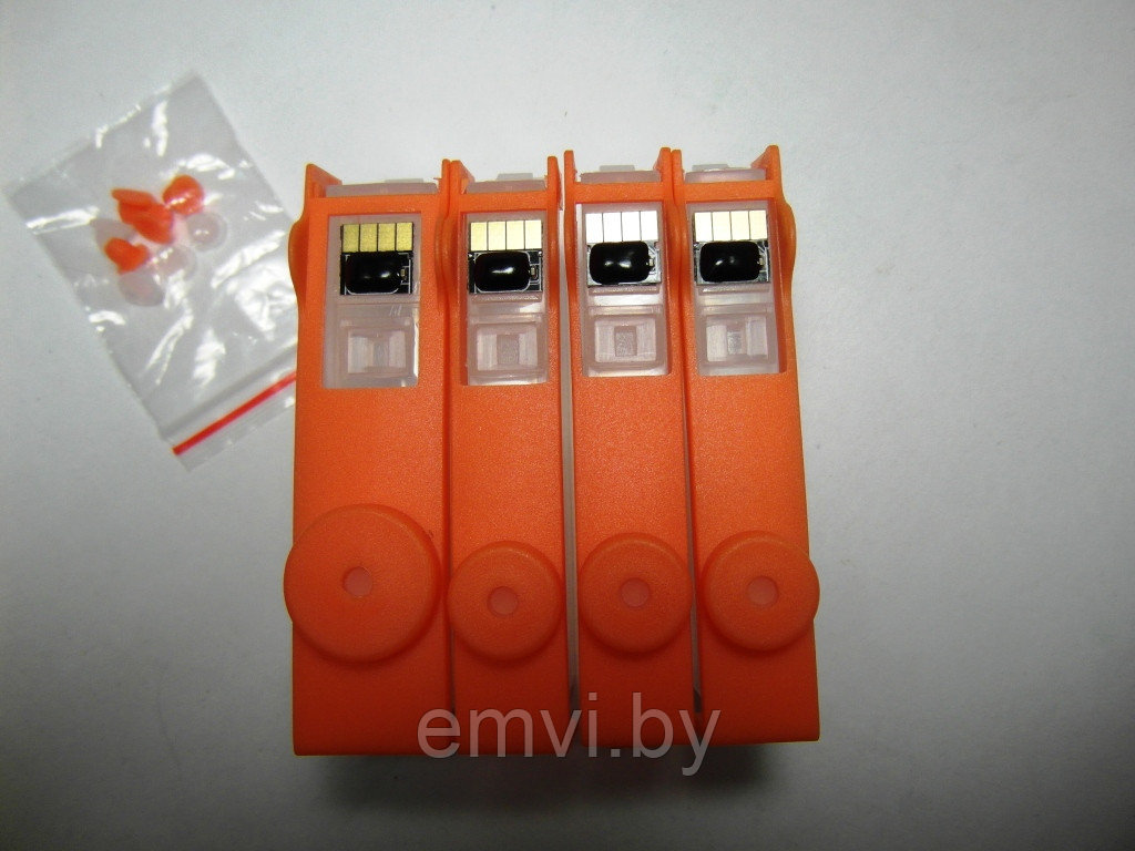 Перезаправляемые картриджи (ПЗК) для HP 655 x 4 с чипами