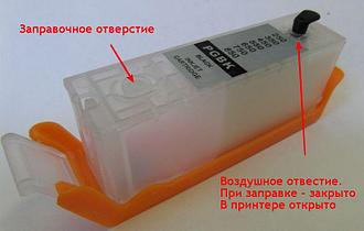 Перезаправляемый картридж (ПЗК) для Canon MG7140/ MG6340 / iP8740  с чипами, 6 цветов