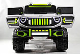 Детский электромобиль RiverToys E007EE (серо-зелёный) Полноприводный Jeep Rubicon, фото 3