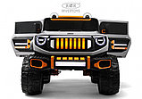 Детский электромобиль RiverToys E007EE (серо-оранжевый) Полноприводный Jeep Rubicon, фото 2