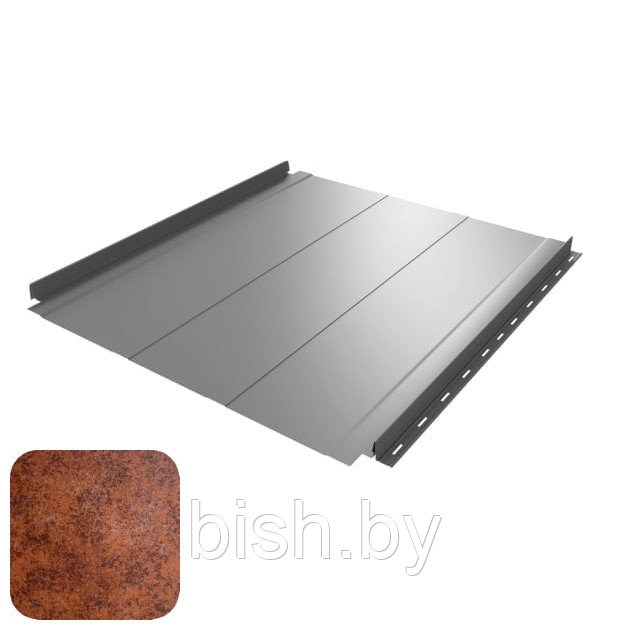 Кликфальц RoofArt ArtClick RA2 0,53мм GreenCoat Pural BT цинк 350 г/м² патинированная имитация ржавчины