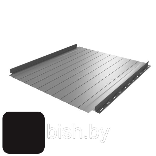 Кликфальц RoofArt ArtClick RA3 0,53мм GreenCoat Pural BT цинк 350 г/м² черный