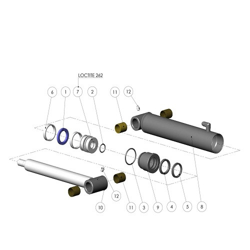 Цилиндр передних ножей 50/36x230 25RH (RHS) 28711001