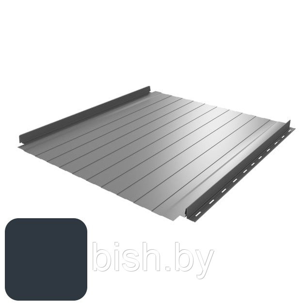 Кликфальц RoofArt ArtClick RA3 0,53мм GreenCoat Pural BT цинк 350 г/м² антрацитовый серый