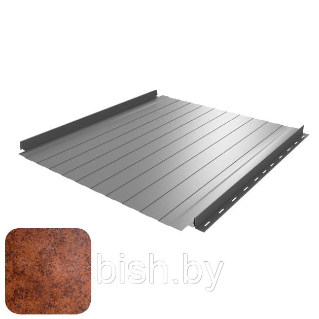 Кликфальц RoofArt ArtClick RA3 0,53мм GreenCoat Pural BT цинк 350 г/м² патинированная имитация ржавчины