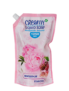 Жидкое мягкое крем-мыло для рук Creamy "Вишня и Пион", 1250 мл