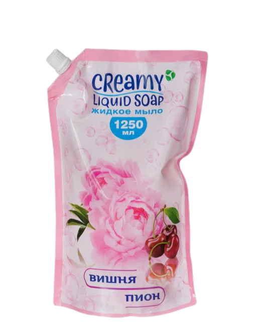 Жидкое мягкое крем-мыло для рук Creamy "Вишня и Пион", 1250 мл