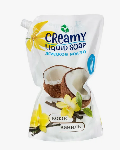 Жидкое мягкое крем-мыло Creamy "Кокос и Ваниль",1250 мл