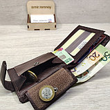 Компактный кошелёк портмоне коричневый L560-207 brown, фото 6