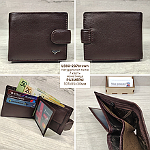 Компактный кошелёк портмоне коричневый L560-207 brown