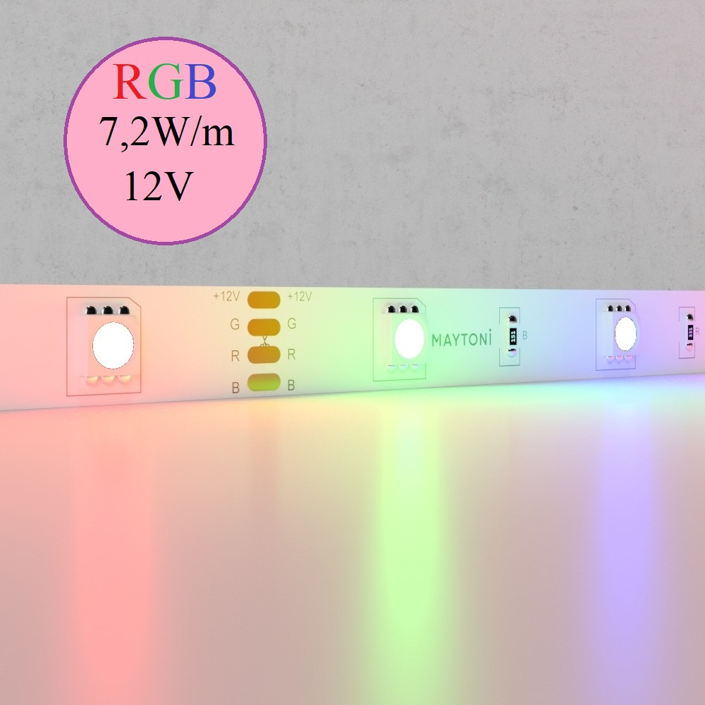 Светодиодная лента Maytoni RGB 7,2W/m 12V 5m IP20