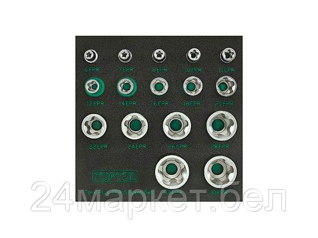 Набор головок 1/4", 3/8", 1/2" 6EPR-32EPR 16предм. TOPTUL (GABF1601) GABF1601, фото 2