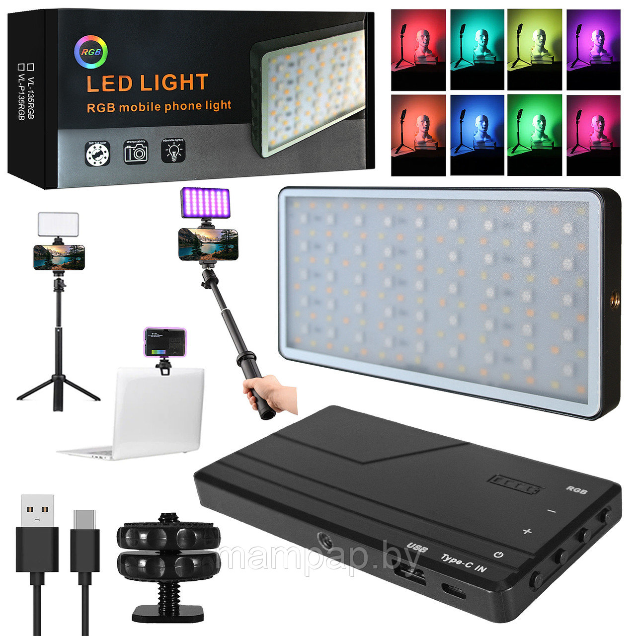 Портативный видеосвет VL-135 RGB с дисплеем