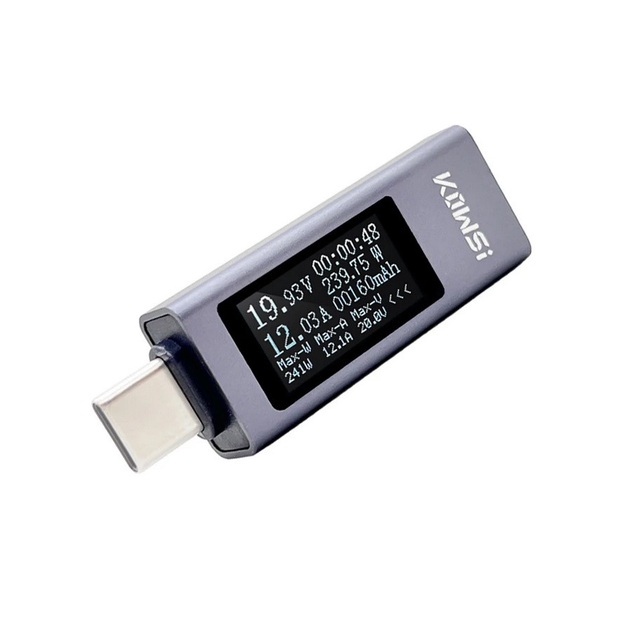 Тестер KWS-2301C с интерфейсом Type-C, 4-30V, 0-12A, измеритель ёмкости