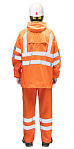 Костюм влагозащитный сигнальный с СОП SIRIUS Профи (225 гр/м2) оранжевый (ЧЗ), фото 3