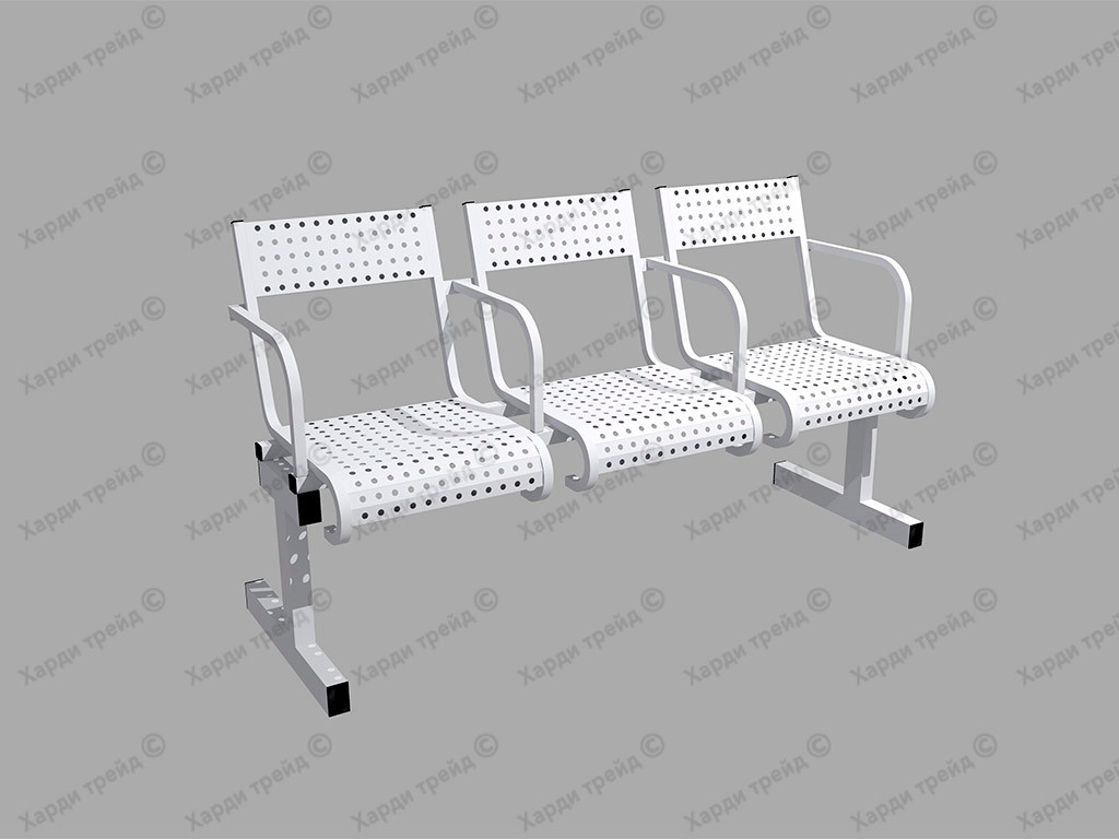 Скамья металлическая трехсекционная (3ТЛ)