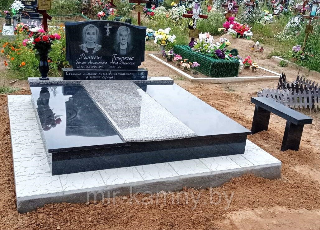 ДВОЙНОЙ ГРАНИТНЫЙ ПАМЯТНИК С ПОСЛЕДУЮЩИМ ПОДХОРОНЕНИЕМ