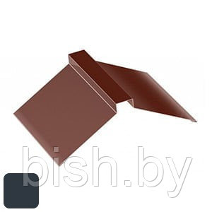 Коньковая планка прямая RoofArt 312x2000мм 0,53мм GreenCoat Pural BT цинк 275 г/м² антрацитовый серый