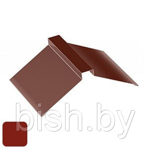 Коньковая планка прямая RoofArt 312x2000мм 0,53мм GreenCoat Pural BT цинк 275 г/м² кирпичный красный