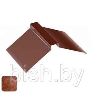 Коньковая планка прямая RoofArt 312x2000мм 0,53мм GreenCoat Pural BT цинк 275 г/м² имитация ржавчины