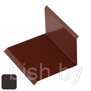 Планка примыкания верхняя RoofArt 250x2000мм 0,53мм GreenCoat Pural BT цинк 275 г/м² темно-коричневый