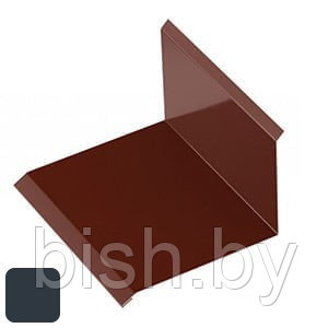 Планка примыкания верхняя RoofArt 250x2000мм 0,53мм GreenCoat Pural BT цинк 275 г/м² антрацитовый серый