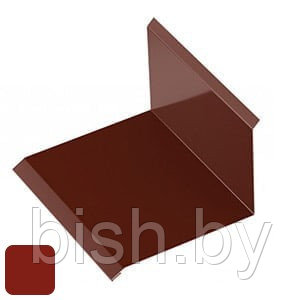 Планка примыкания верхняя RoofArt 250x2000мм 0,53мм GreenCoat Pural BT цинк 275 г/м² кирпичный красный