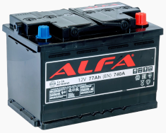 Аккумулятор ALFA Hybrid 77 R (740A, 278*175*190) KZ.