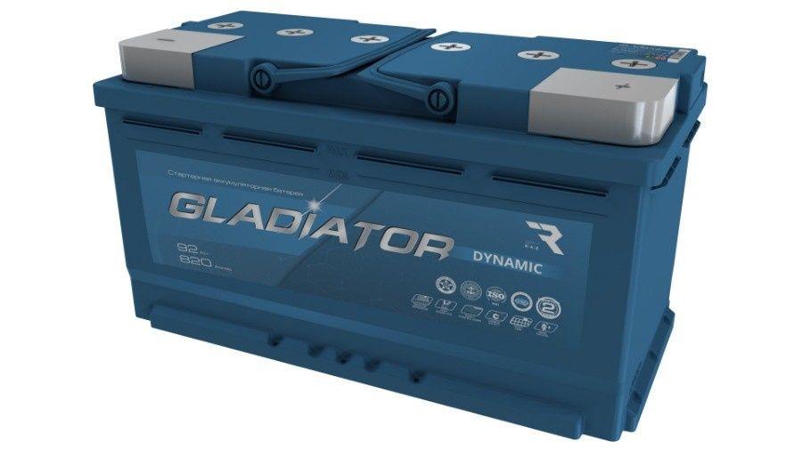 Аккумулятор GLADIATOR Dynamic 92 R (820A, 353*175*190).