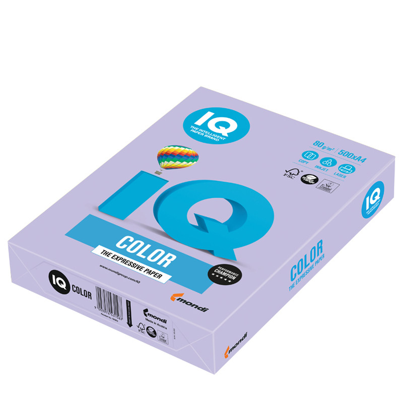 Бумага цветная IQ COLOR А4, цвет бледно-лиловый (Цена с НДС)