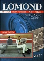 Фотобумага Lomond Super Glossy Bright A4 200 г/кв.м 20л глянец односторонняя (Цена с НДС)
