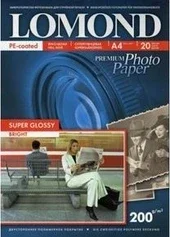 Фотобумага Lomond Super Glossy Bright A4 200 г/кв.м 20л глянец односторонняя (Цена с НДС)