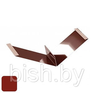 Ендова с разделителем RoofArt 625x2000мм 0,53мм GreenCoat Pural BT цинк 275 г/м² кирпичный красный