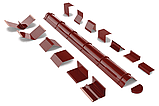 Ендова RoofArt 500x2000мм 0,53мм GreenCoat Pural BT цинк 275 г/м² кирпичный красный, фото 3