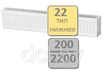 Стальной панельный радиатор Lemax Valve Compact тип 22-200 2200