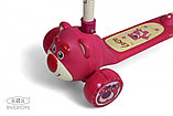 Детский самокат RiverToys HB-T-12 (розовый) Складной, фонарь, фото 5