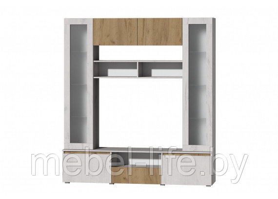 Центральная Секция Лиана Дуб крафт белый/Дуб крафт золотой