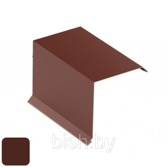 Торцевая планка верхняя RoofArt 250x2000мм 0,53мм GreenCoat Pural BT цинк 275 г/м² коричневый
