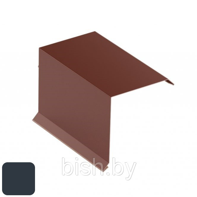 Торцевая планка верхняяRoofArt 250x2000мм 0,53мм GreenCoat Pural BT цинк 275 г/м² антрацитовый серый