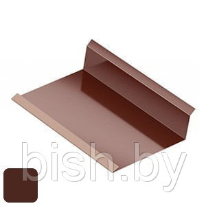 Торцевая планка нижняя RoofArt 178x2000мм 0,53мм GreenCoat Pural BT цинк 275 г/м² коричневый